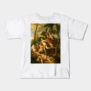 Pan and Syrinx by Nicolas Poussin Kids T-Shirt